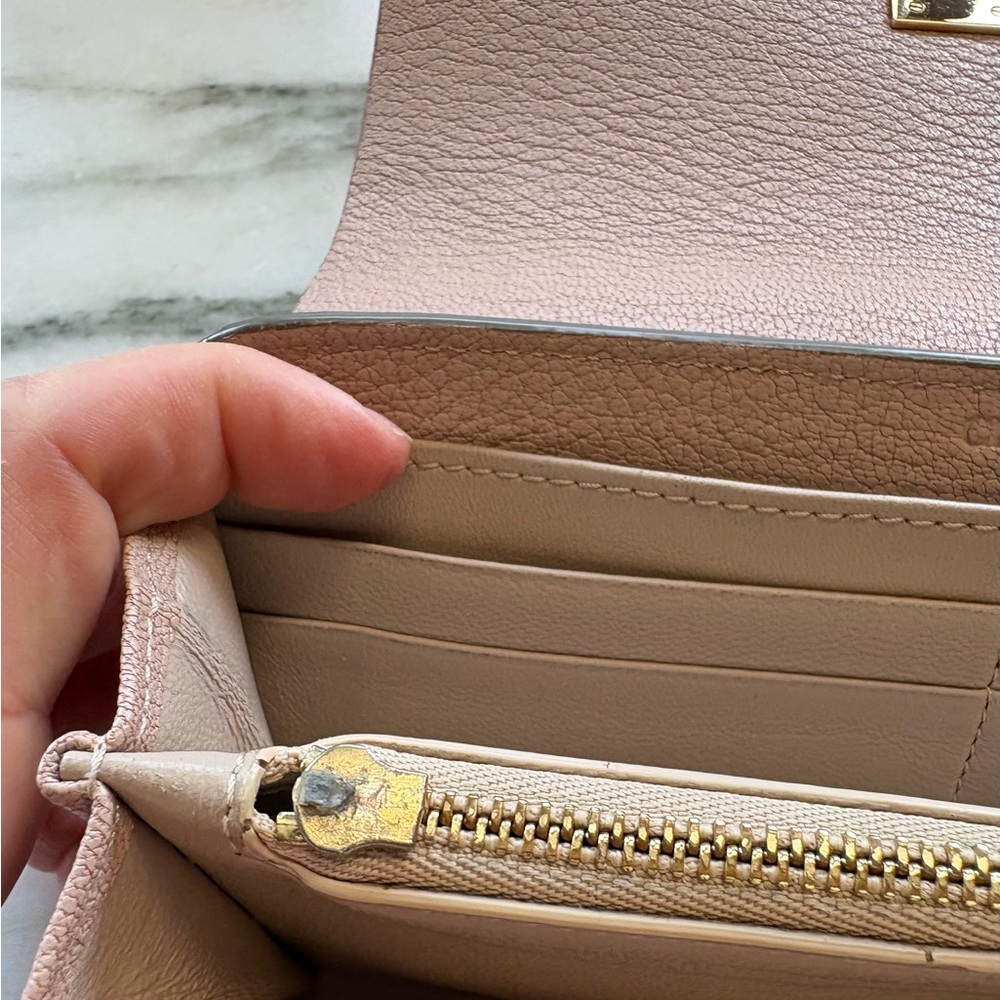 Chloe Drew Leather Long Wallet in Pink, Gold Hardware - Picture 12 of 14